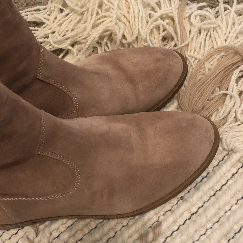 Women's Suede Ankle Boots - Pink - Picture 5 of 8